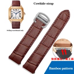 19mm 21mm Quick Release Leather Strap for Cartier Santos Classic Style WSSA0009 WSSA0010 WSSA0018 New SANTOS Watch Band Chain