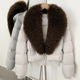OFTBUY Winter Quality Detachable Real Lamb Fur Collar Coat Women Duck Down Jacket Female Short Puffer Coat Insulated Outerwear