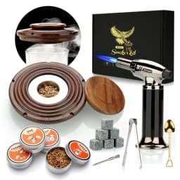 Cocktail Smoker Kit With Torch 4 Wood Chips Whiskey Stones Spoon Ice Tong Smoker Accessories Without Butane For Bartender