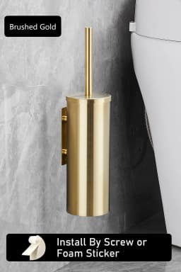 Toilet Brush High Quality Wall Mounted 304 Stainless Steel Cleaning Tools No Drill Bathroom Accessories WB8713