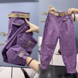 High-quality High Waist Solid Color Cotton Pants Women Fashion 2026 Autumn Loose Casual All-Match Harem Pants Trousers Ladies