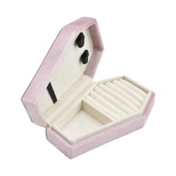 Velvets Jewelry Storage Box Coffin Shape Ring Necklace Earring Box Display Cases Desktop Decoration Jewelry Organizer