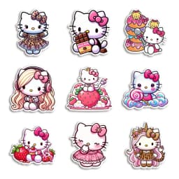 Hello Cat 10pcs/lot San Resin Planar Transparent Glitter Acrylic Flatback for Charms DIY Bow Craft Supplies Phone Case Decor
