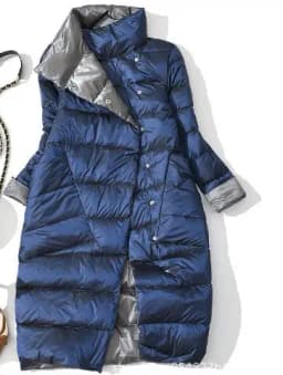 Two-Sided Women Warm Down Coat 2025 Autumn Winter Light Thin White Duck Down Jacket Female Long Oversize Puffer Parkas Outwears