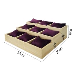 Solid Wood Three-Tiered Tray Bracelet Watch Necklace Pearl Bracelet Pillow Tray Jewelry Storage Rack