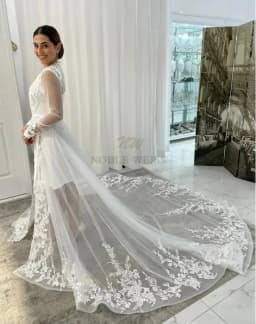Appliques Long Sleeve Wedding Jacket Robe Party Shawl BOLERO Bridal Cape Elegant Long Wedding Coat Customized
