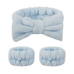 Flannel front bow elastic headband face wash and makeup headband waterproof wrist cover hair tie headband