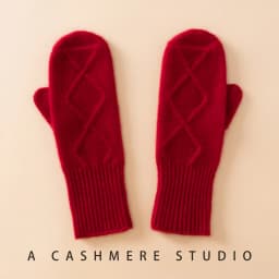 Winter High-Quality 100% Goat Cashmere Knitted Gloves Women Soft Warm Stretch Knit Mittens Full Finger Guantes Female Mittens