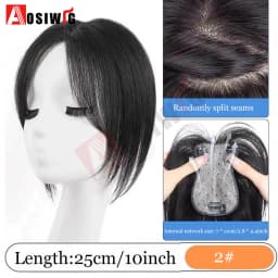 Long Straight Topper Hair Piece With Bangs Invisible Seamless Clip Overhead Toupee Invisible Replacement block Cover White Hair
