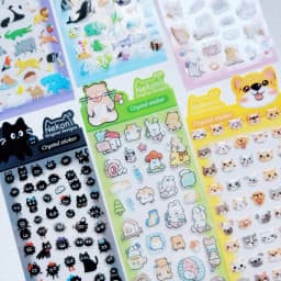 NEKONI Creative Animals Cartoon Crystal Stickers Scrapbooking DIY Journaling Stationery Diary Cute Stickers School Supplies