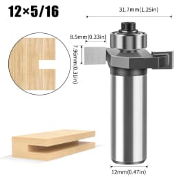 1pc 6mm 12mm Shank Ball T-cutter Woodworking Milling Router Bit Slotting Cutter 2-in-1 Slotting Crabapple Angle Milling Cutter