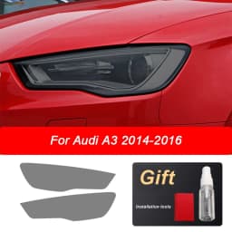 2pcs Black TPU Car Headlight Protector Film Sticker for Audi A4 8V A3 B8 B9 A5 A6 C8 A7 A8 D4 TT E-tron R8