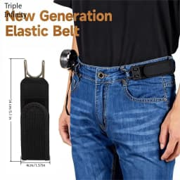 2026 Novel Elastic Invisible Belt For Men Black Stretch Waist Belts With Metal Hook Outdoor Work Pants Belt Buckleless