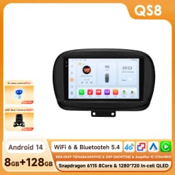 2Din 360Camera Android 14 Car Radio For FIAT 500X 2014-2020 Car Multimedia Player Intelligent Screen autoradio 4G Carplay 6115