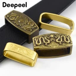 2Pcs Deepeel 35/40mm Pure Copper Belts Rings Buckles Leather Belt Loops Brass Buckle DIY Craft Band Ring Loop Clasp Accessories