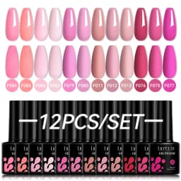 LILYCUTE 12PCs 7ml Nude Brown Red Nail Gel Polish Set Semi Permanent UV Gel For Nail Art Manicure Soak Off Gel Nail Polish Kit