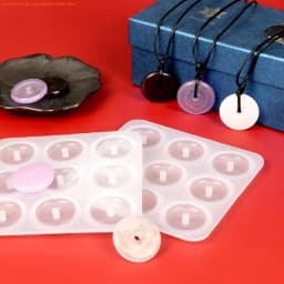 3D Hollow Round Silicone Molds Epoxy Resin Casting Mold DIY Craft Imitation Jade Pendant Mold Handmade Jewelry Tool
