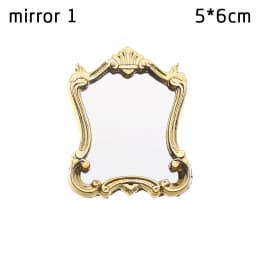 1:12 Scale Vintage Gloden Frames Miniature Oil Painting Dollhouse Ornament Mini Picture Retro Mirror Kids Toys Doll Accessories