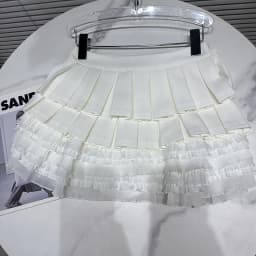 DEAT 2025 Autumn New Sweet Style Lace Patchwork Pleated Skirt For Women Casual Solid Color Cake Skirts Female Trendy 11A06220