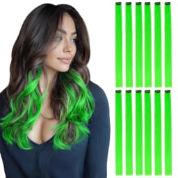 22 Inch Hair Extensions Clip ins, 6/12 Pcs Pink Hair Extensions Colored Hair Extensions Party Highlights Long synthetic Hair