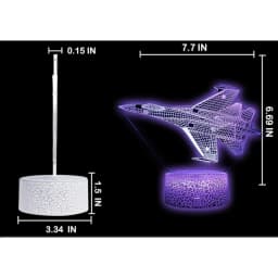 Airplane 3D Illusion Lamp LED Night Light 7 Colors USB Touch LED Table Desk Decor Lamps Gift for Kid Boy Pilot Plane Lover