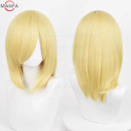 40cm Medium Basic Anime Cosplay Wig Bang Blond Black White Red Pink Green Brown Gold Blue Heat Resistant Synthetic Hair Wigs