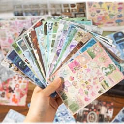 30sheets Retro Japanese Sticker Book Mirror Tide Star Light Old Dream Series Ancient Early Wind Handbook Decoration Landscape Ba