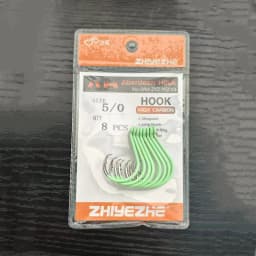 ZYZHE  Luminous Circle Fishing Hook 10 Sizes 4-10piece Hawksbill Hook Saltwater Freshwater Hooks for Tuna, Catfish, Bass Fishing