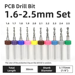 TOOLEYE 10pcs 0.1-1.0mm PCB Drill Bit Micro Carbide Drill Bit Printed Circuit Board Wood Modeling Mini CNC Metal Drill Bit Set