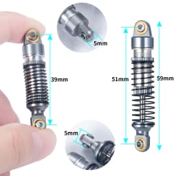 YEAHRUN 4PCS Aluminum Shocks Absorbers Damper for 1/18 RC Crawler TRX4M TRX-4M Bronco Defender K10 F150 Upgrade Parts