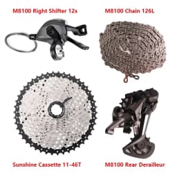Shimano XT M8100 4PCS 12s Groupset Shifter+Rear Derailleur+Chain Sunrace CSMZ901 CSMZ903 Sunhine Cassette 46T 51T
