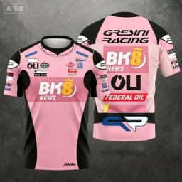 Gresini Racing Theme Short-sleeve T-shirt Casual Round Neck Breathable Top for Sports Enthusiasts