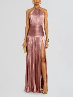 Sleeveless Backless Dress with Sash Neck Hanging Split Design Formal Gown Women's Fashion Spring Summer Autumn Winter Dress