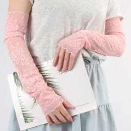 1Pair Summer Thin Fingerless Gloves Black and White Elegant Arm Sleeves Mesh Lace Elastic Driving Cycling Gloves Finger Mittens