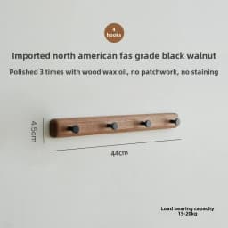 Hanging clothes rack, wall mounted black walnut wood, entrance hall, entrance door, clothes hanger, hat, clothes hook