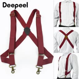 1Pc 3.5cm Wide Men Suspenders 2 Clips Adjustable Elastic Braces for Pants Trousers Business Suit Wedding Formal Wear Accessories