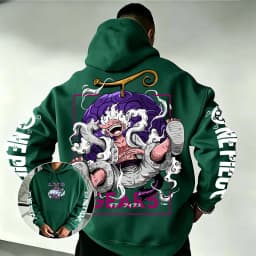 One Piece Gear 5 Luffy Devil Fruit Hoodie 2026 New Japanese Anime Fashion Y2K Casual Sportswear Men's Couple Hooded Sweatshirt