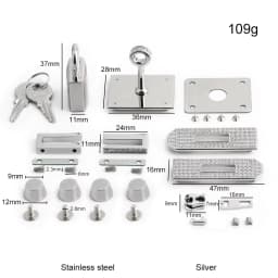 1/2/5Sets Silver Diamond Steel Lock Puller Slider For Birkin 30 Handbags Bags Hook Clasps Eyelet Plate Rivet Studs Accessories