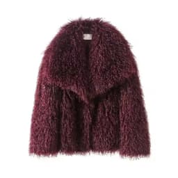 Faux Mongolia Sheep Fur Coats Women Solid Short Jackets Turn Down Collar Open Stitch Thick Straight Casual 2026 Autumn Winter