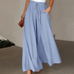 Spring and Summer Women's Trousers Elastic Waist Solid Color Fashion High Waist Simple Versatile Basic Pants
