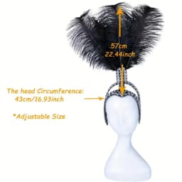 Carnival Headpiece Adorned with Rhinestones And Detachable DIY Feathers Featuring Stage Performances And Adjustable in Size