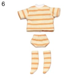 Doll Clothes Suits Stripe Shirt for 1/12 BJD Doll Clothes OB11 Doll T-shirt 1/11 Doll Panties Doll Cotton Socks Doll Accessories