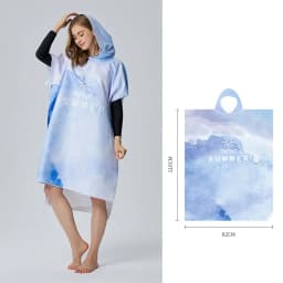 Adult Surf Poncho with Hood, Microfiber Quick-Drying Beach Towel, Fashion Changing Clothes, Swimming Diving Bathrobe for Women