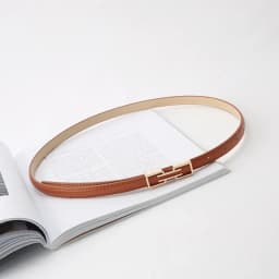 Fashion Leather Thin Belt Adjustable Waist Strap Solid Color Skinny Waist Belt Ladies Trouser Decoration Waistband INS Versatile