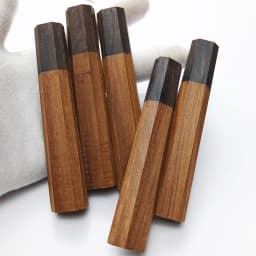 1piece Red Kibao + Ebony Octagonal Knife Handle for DIY Japanese Style Kitchen Knife Handle Fish Raw Knife Handle Length 115mm