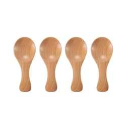 4Pcs Mini Wooden Spoons Small Kitchen Spice Condiment Spoon Sugar Tea Coffee Scoop Short Handle Wood Kids Spoon Kitchen Gadgets