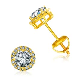 Round Moissanite Diamond Ear Studs Earring Pass Diamond Test Moissanite Stud Earrings For Women Man Sterling Silver Jewelry Gift