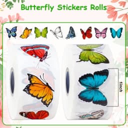 500Pcs Butterfly Flower Shaped Sticker Decoration Gift Box Sticker Label Stationery Sticker