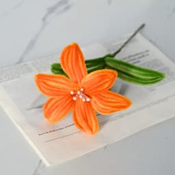 5Pcs Lily DIY Artificial Flower Chenille Stem Fluffy Wire Pipe Cleaners Twist Stick Children Educational Toys Creative Handcraft