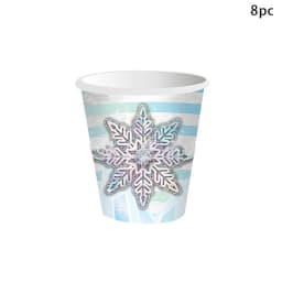 Snowflake Theme Birthday Party Paper Plates Cups Banner Frozen Snow Queen Cartoon Wedding Shower Decorations Supplies